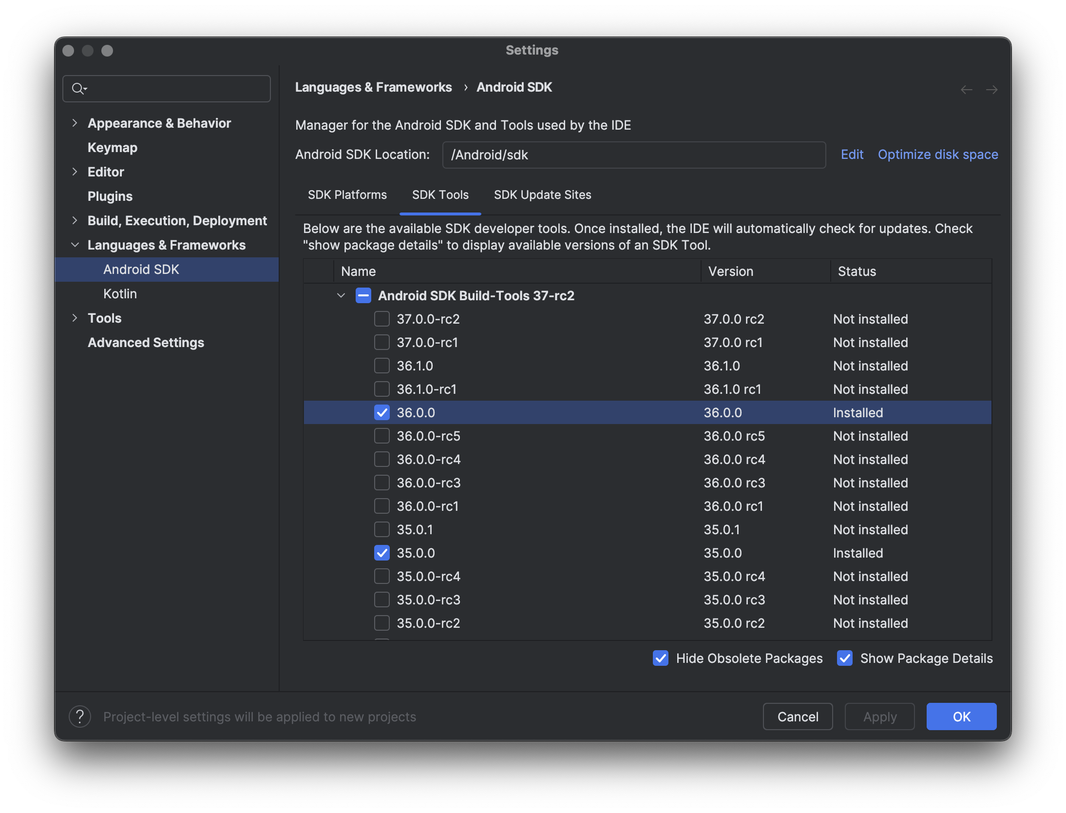 Android SDK Build Tools